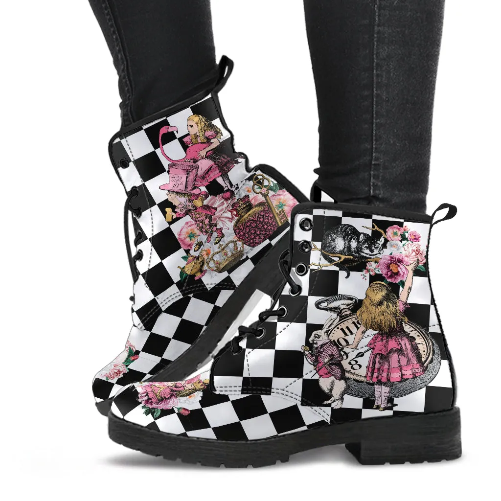 Alice in Wonderland Boots - Alice in Wonderland Gifts #107 Pink Series, Birthday Gifts, Gift Custom Shoes, Aesthetic, Cute, Kawaii