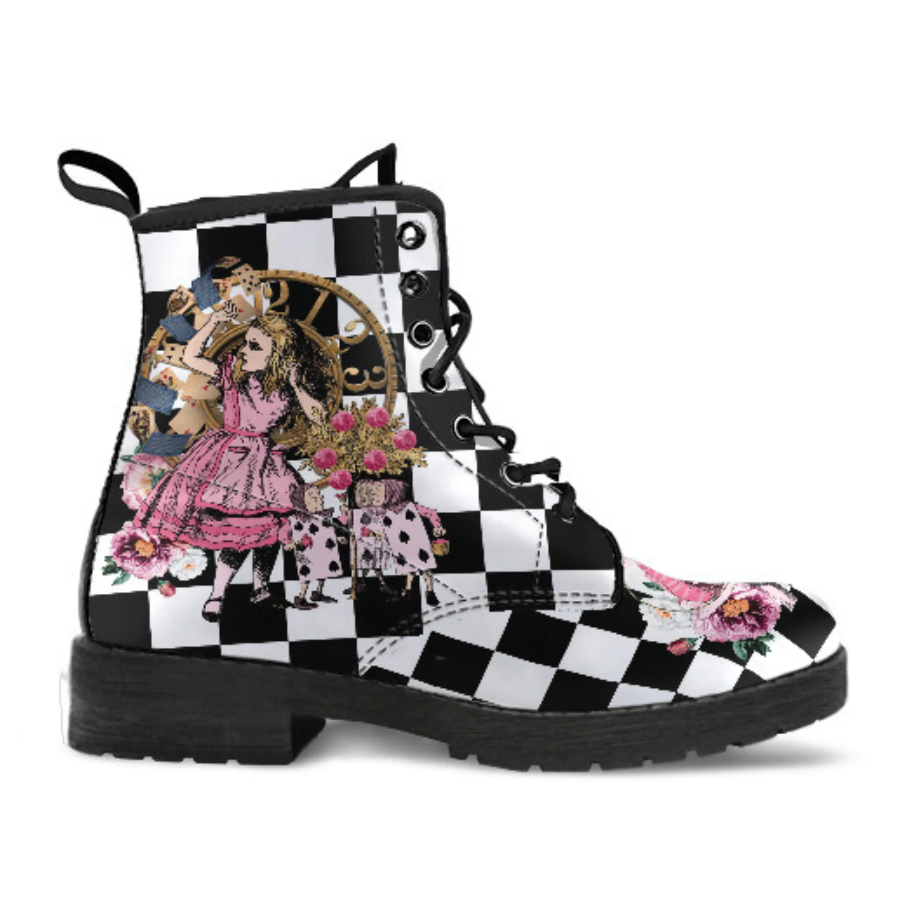 Alice in Wonderland Boots - Alice in Wonderland Gifts #107 Pink Series, Birthday Gifts, Gift Custom Shoes, Aesthetic, Cute, Kawaii