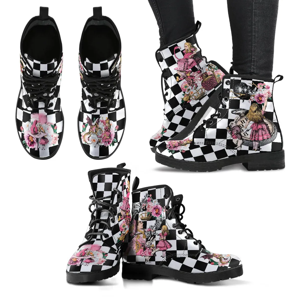 Alice in Wonderland Boots - Alice in Wonderland Gifts #107 Pink Series, Birthday Gifts, Gift Custom Shoes, Aesthetic, Cute, Kawaii