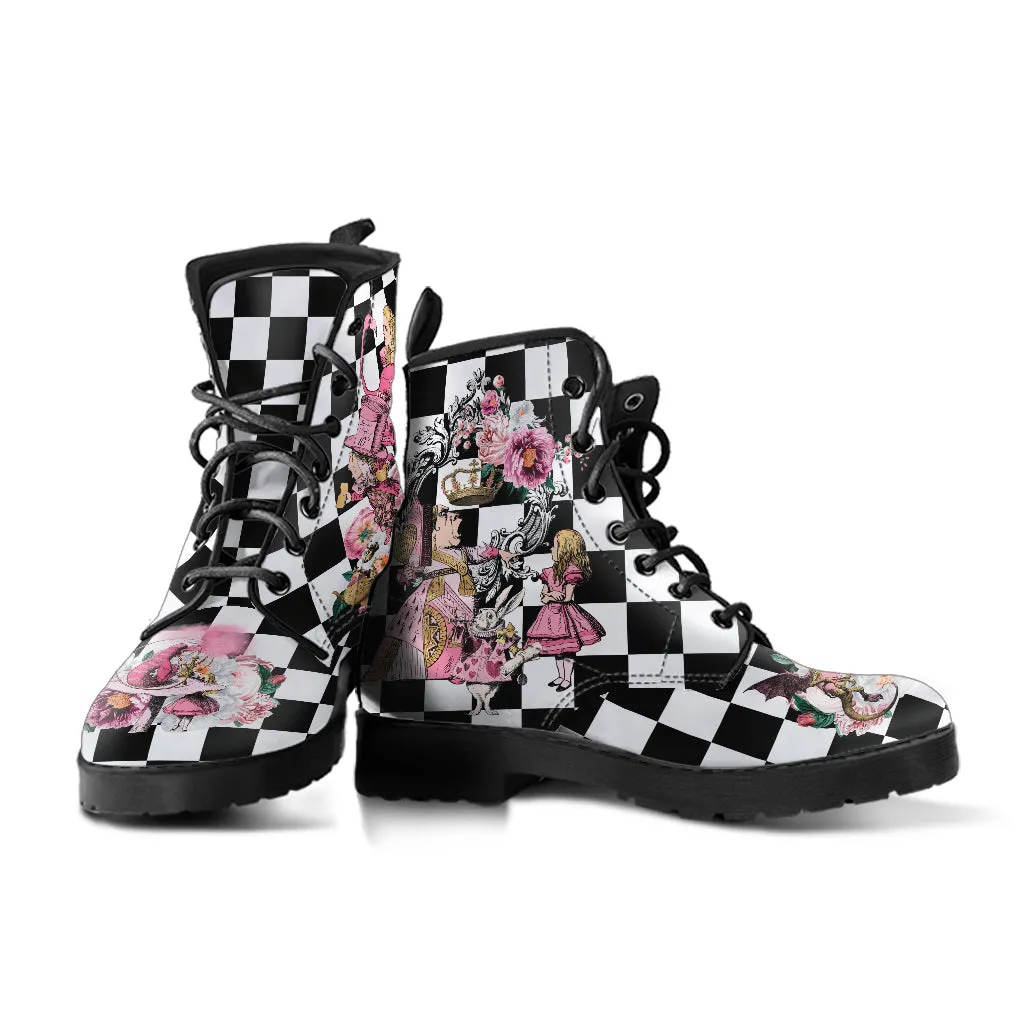 Alice in Wonderland Boots - Alice in Wonderland Gifts #107 Pink Series, Birthday Gifts, Gift Custom Shoes, Aesthetic, Cute, Kawaii