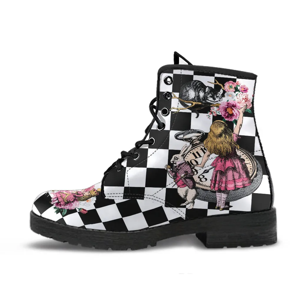 Alice in Wonderland Boots - Alice in Wonderland Gifts #107 Pink Series, Birthday Gifts, Gift Custom Shoes, Aesthetic, Cute, Kawaii