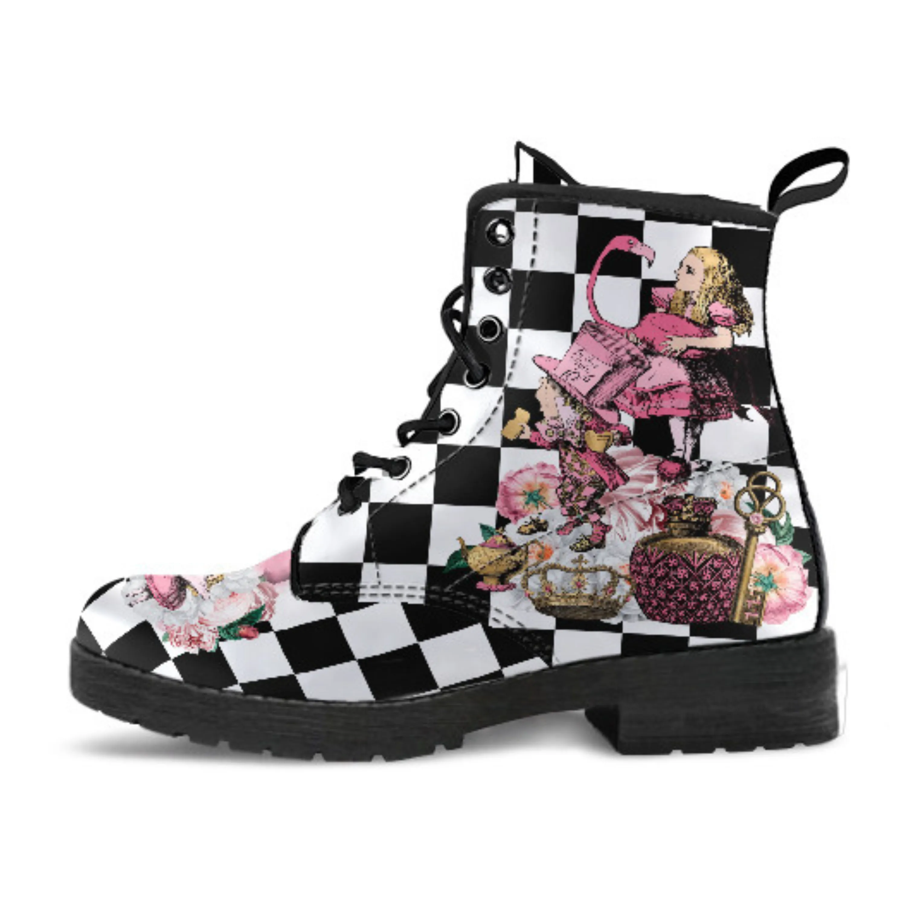 Alice in Wonderland Boots - Alice in Wonderland Gifts #107 Pink Series, Birthday Gifts, Gift Custom Shoes, Aesthetic, Cute, Kawaii