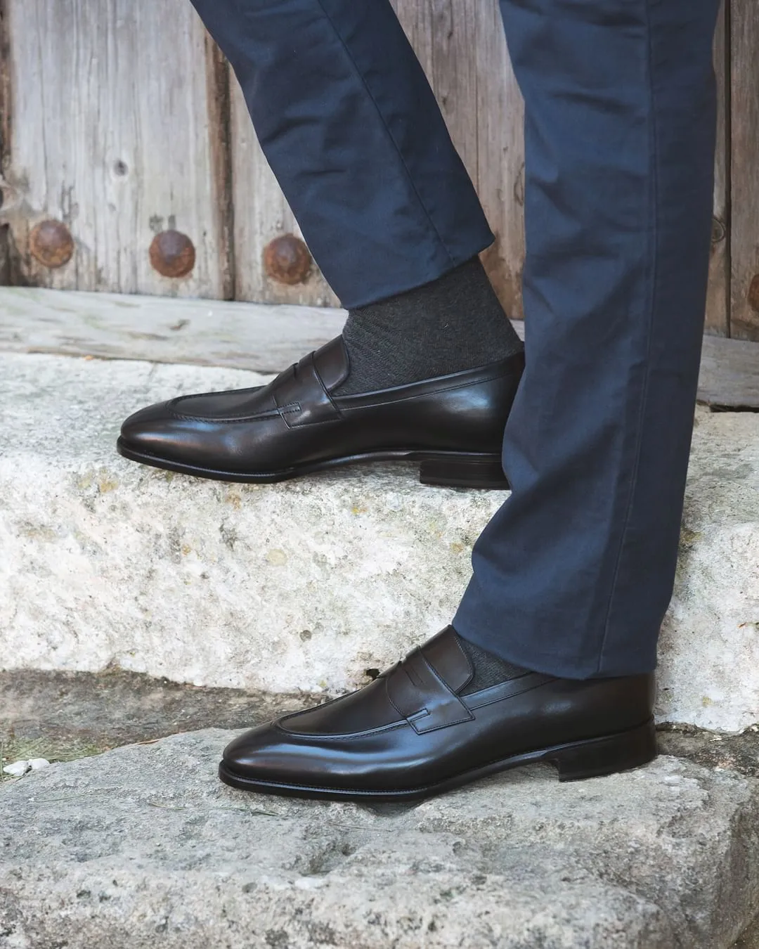 Black Leather Kendara Penny Loafers - AW24