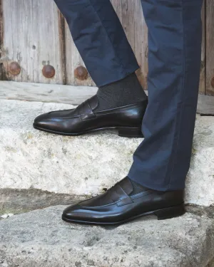 Black Leather Kendara Penny Loafers - AW24