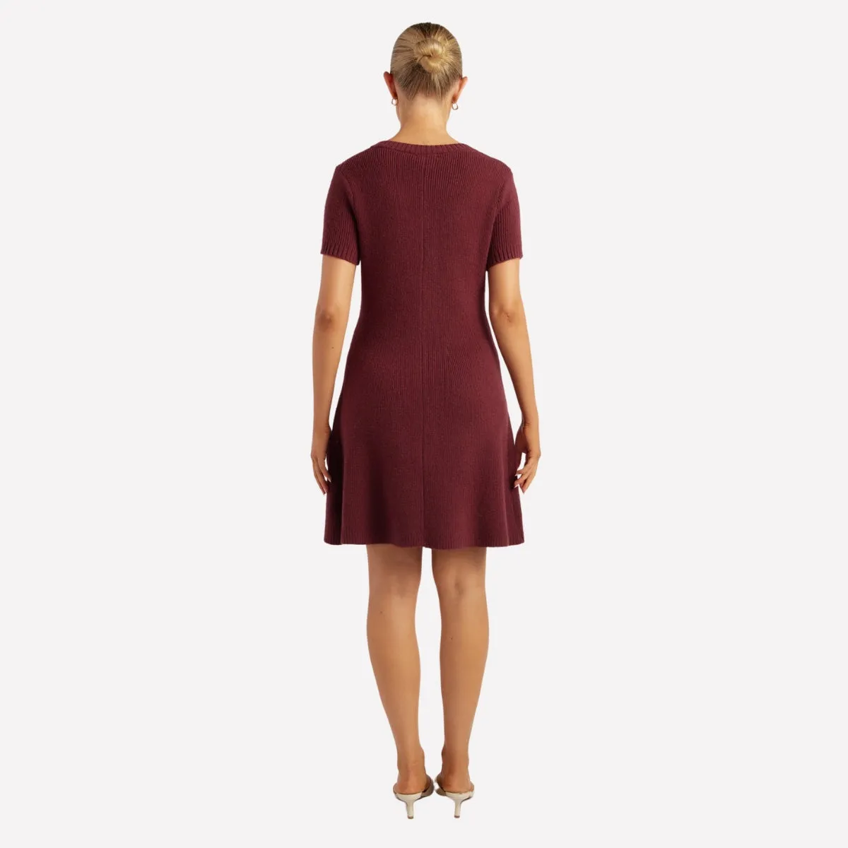 Boucle Knit Dress (Wine)