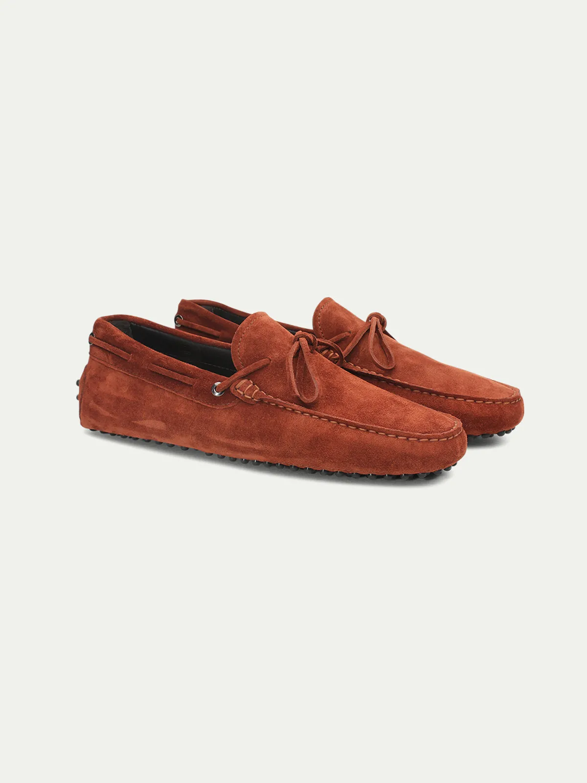 Brick Red Suede Ophelia Driving Loafers - AW24