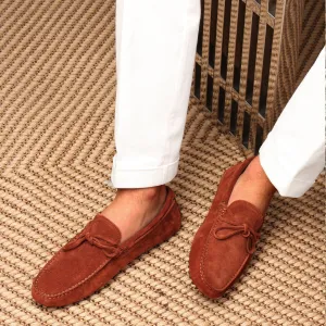 Brick Red Suede Ophelia Driving Loafers - AW24