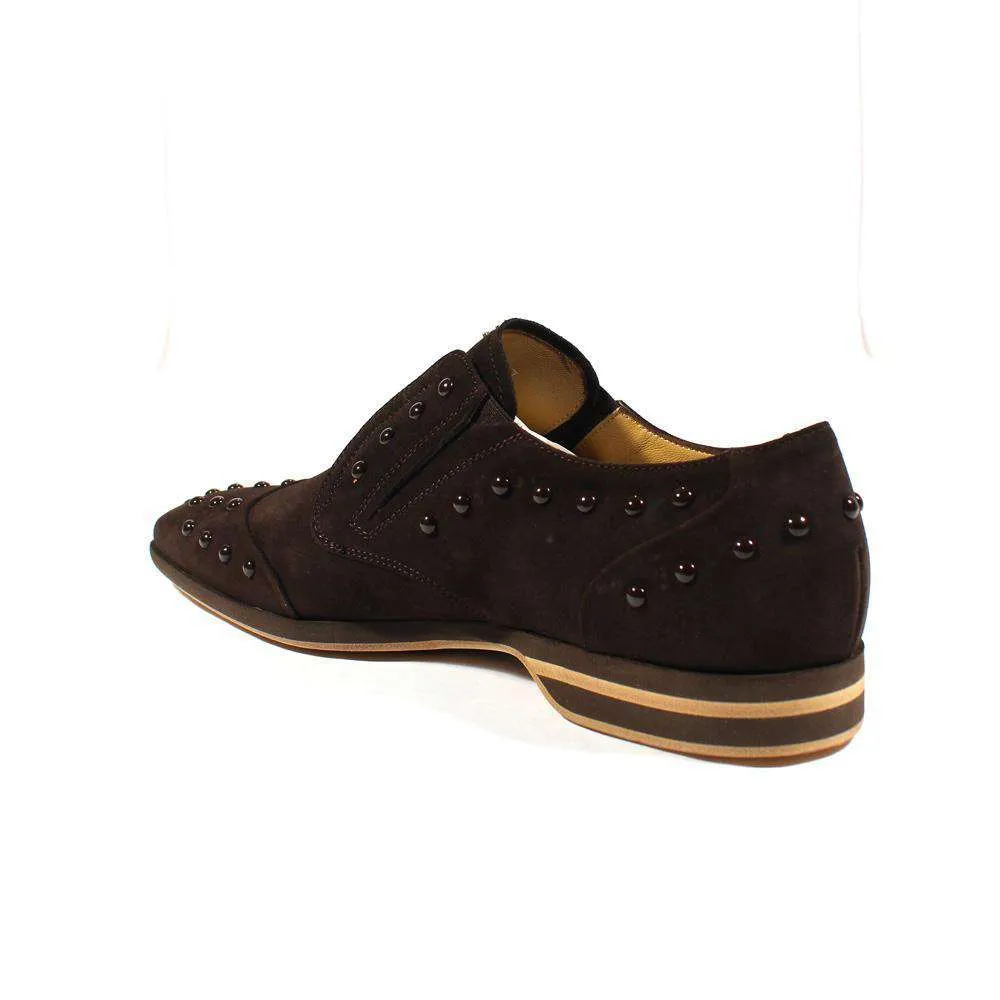 Cesare Paciotti Luxury Italian Men's Designer Shoes Vit Cam Fondente Brown Suede Loafers (CPM2412)