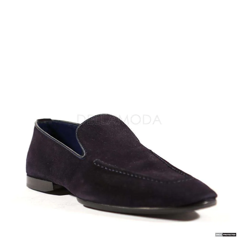 Cesare Paciotti Luxury Italian Men's Italian V Camoscio Navy Nappa Loafers (CPM4011)