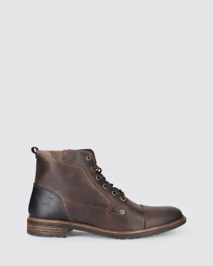 CLIFTON BOOTS DARK BROWN LEATHER