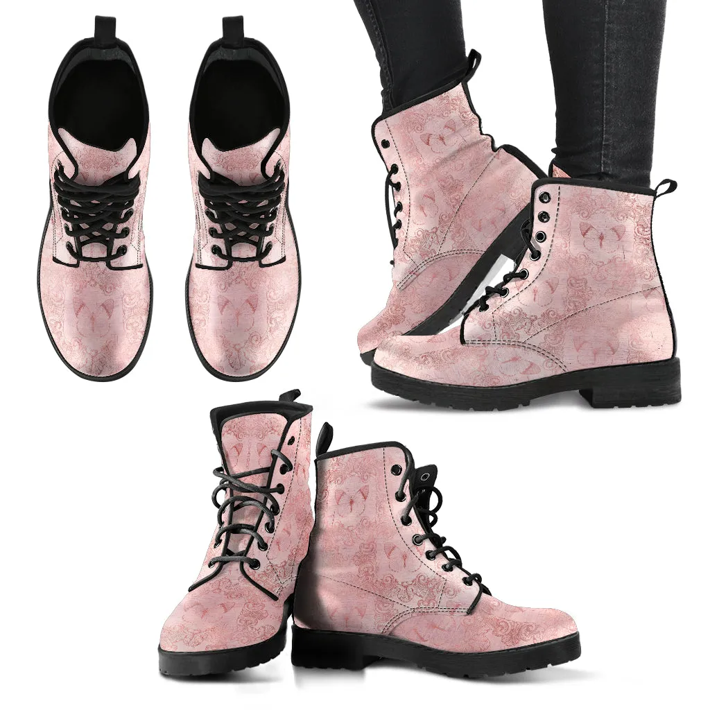 Combat Boots - Butterfly Shoes #111 Grunge Vintage Style | Custom Shoes, Women's Aesthetic Shoes, Sorority, Vegan Leather Handmade Lace Up