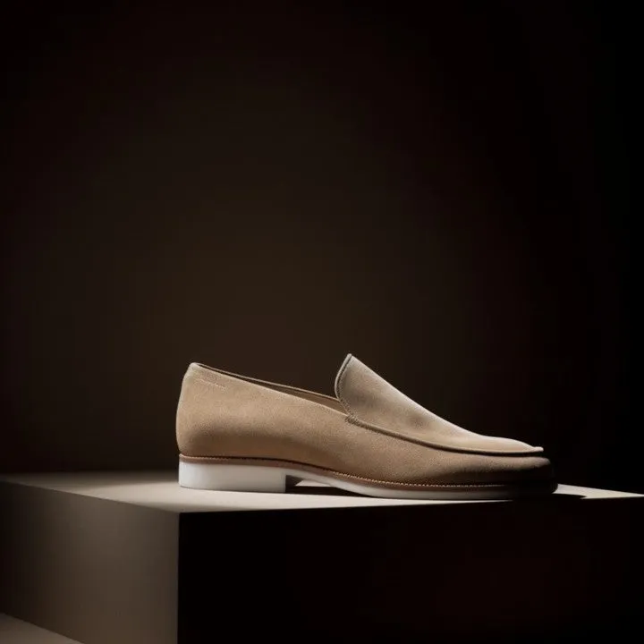 Height Increasing Cream Suede Nolan Loafers - AW24