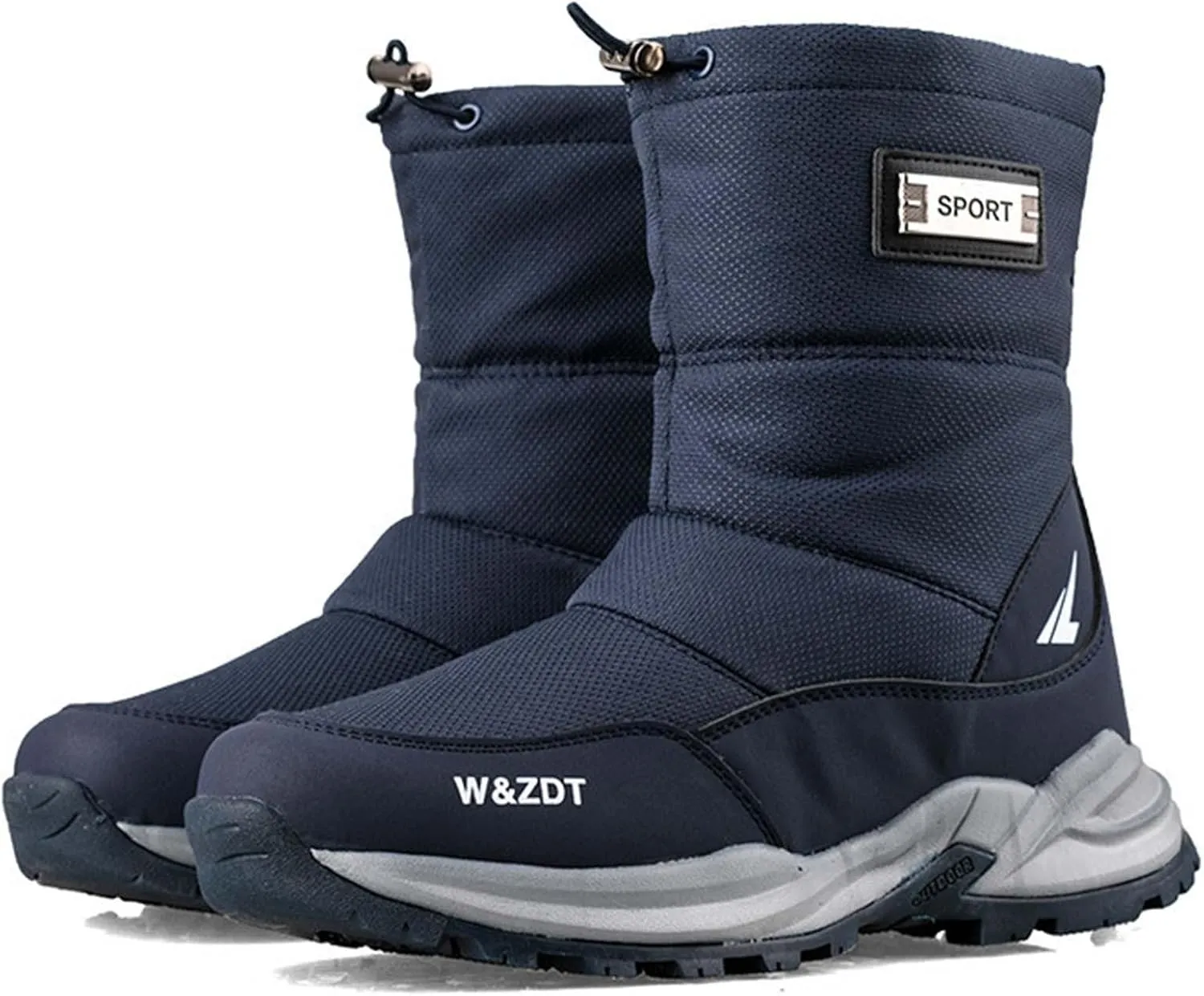 Mens Work Boots Slip On Hiking Sneakers Warm Fur Lined Women Workout Shoes Waterproof Winter Outdoor Botas Waterproof Non Slip Hike Grounded Footwear