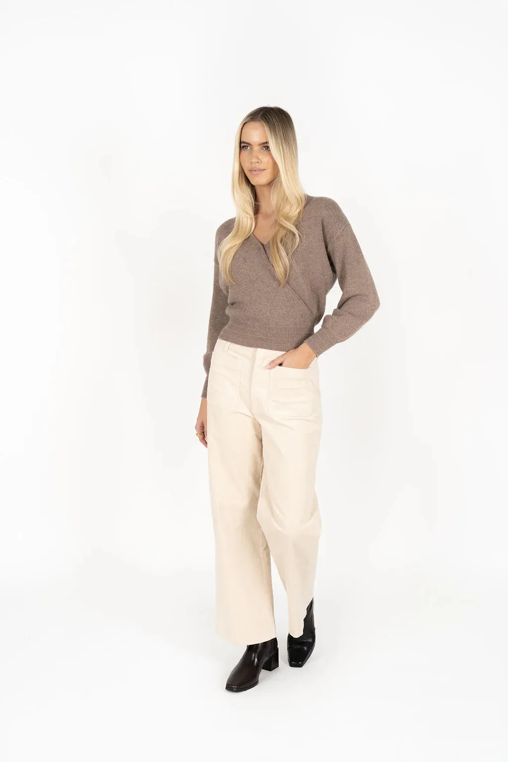 Mika Wrap Top - Mocha