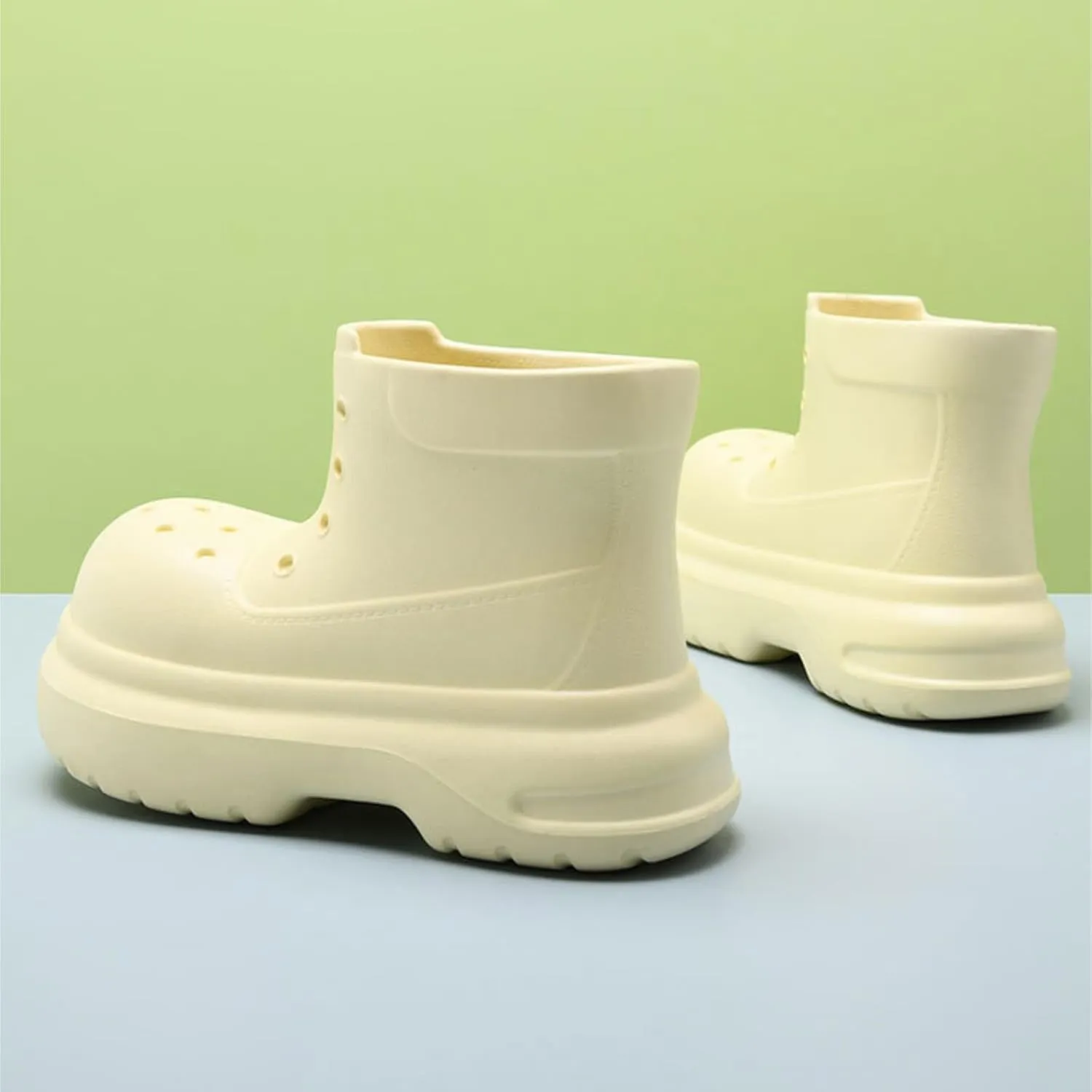 Outdoor Work Booties Women's Thick Soled Non Slip Waterproof Short Tube Rain Boots Outdoor Water Shoes Outdoor Gardening Work