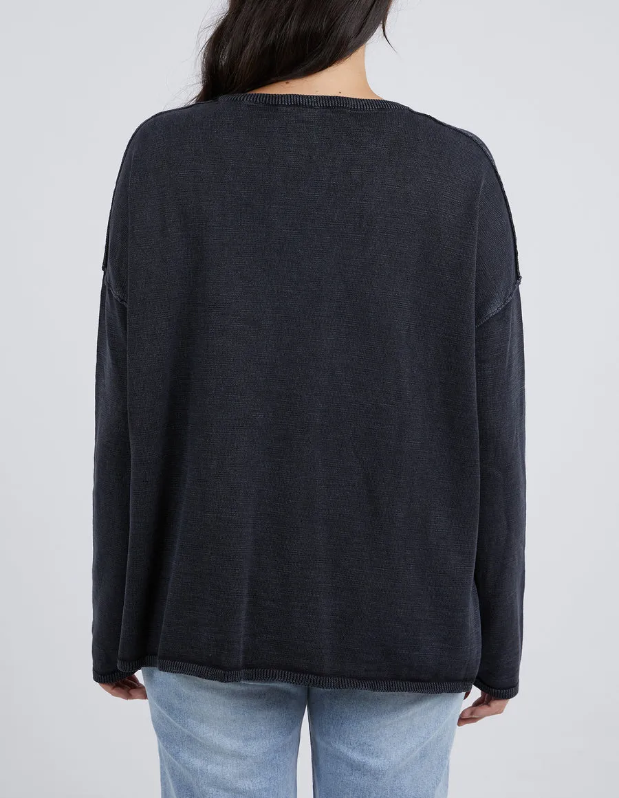 Tahlia L/S Knit - Washed Black