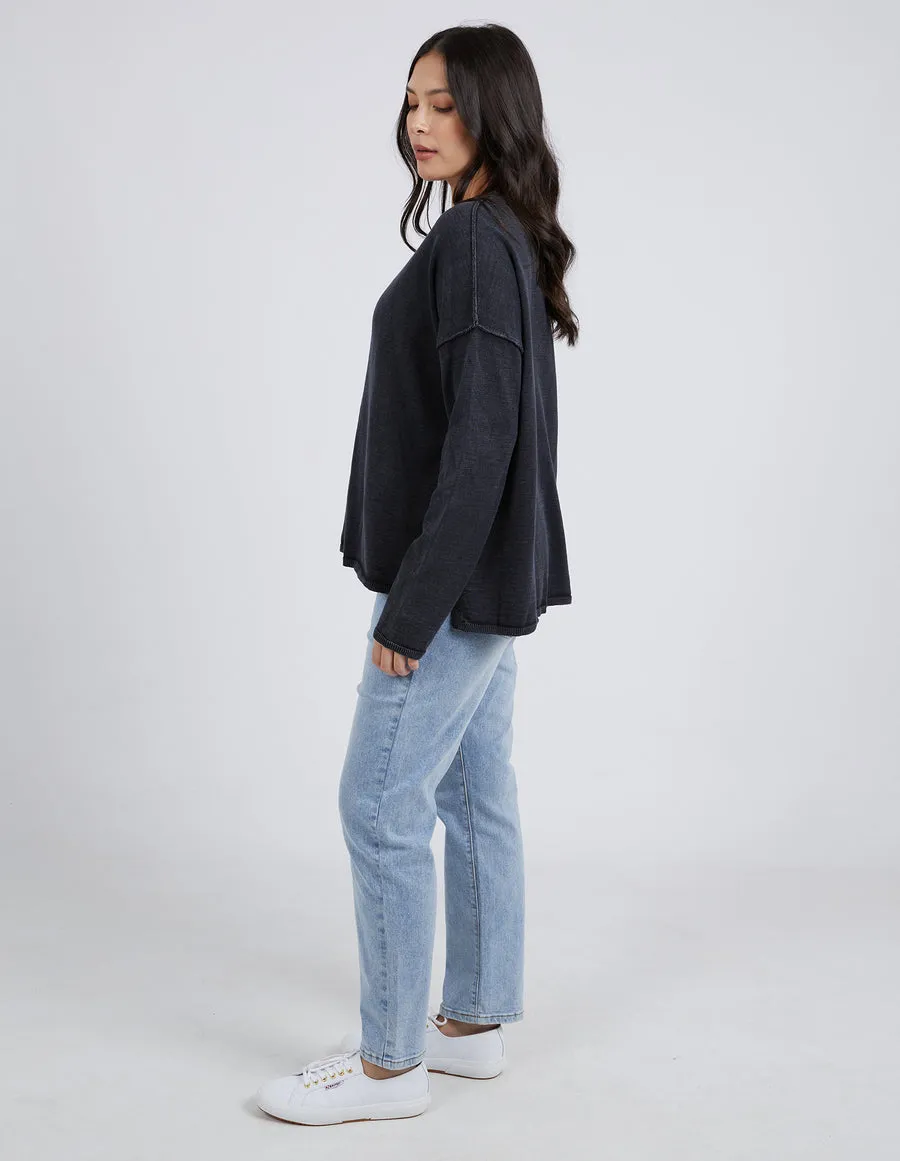 Tahlia L/S Knit - Washed Black