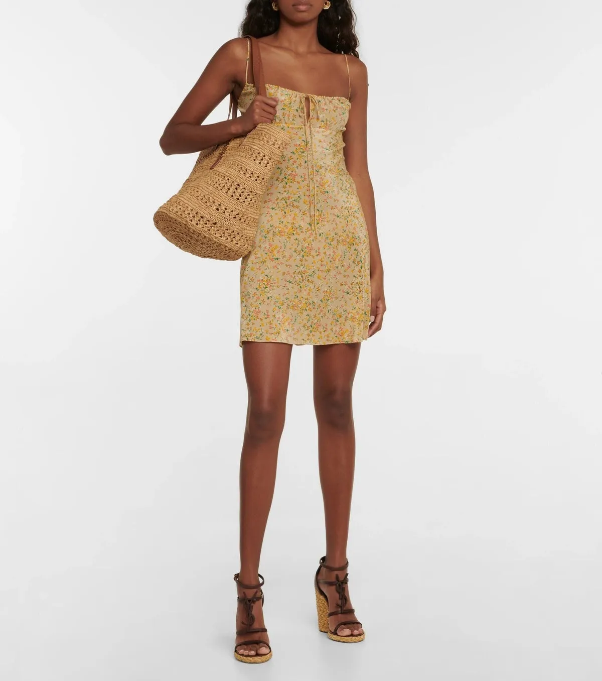 YSL CASSANDRA LOGO WEDGE HEEL ESPADRILLES